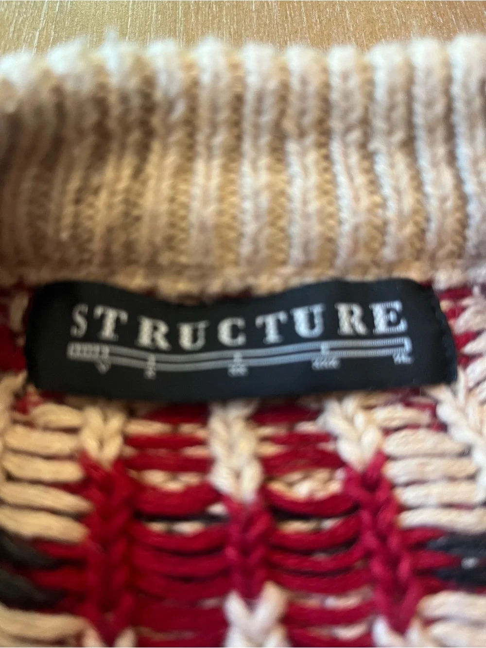 Vintage Structure chunky fair aisle, geometric knit pullover sweater 90’s SZ S
